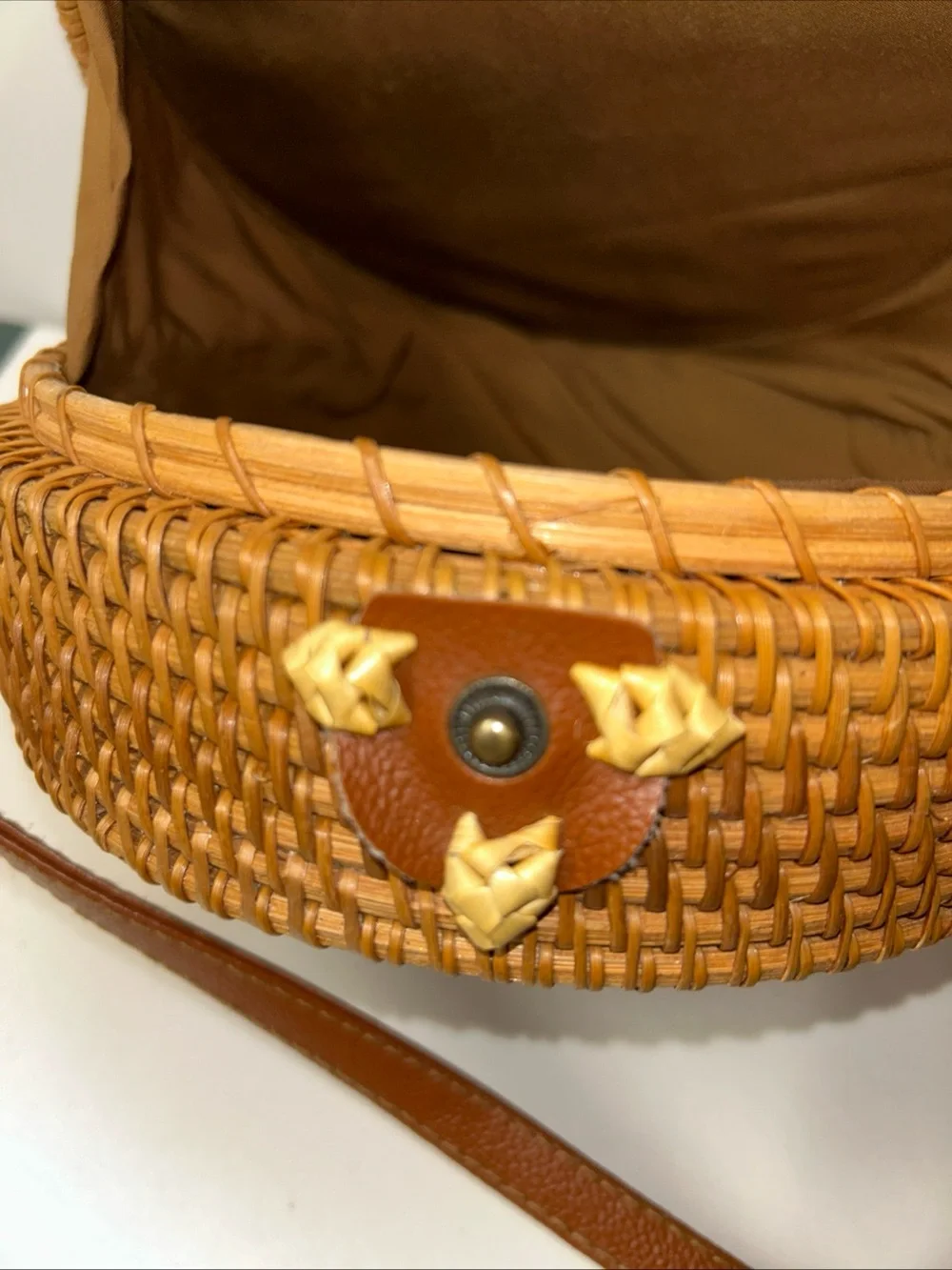 Round Rattan‎ Crossbody Purse Bag Boho Straw 8” Woven Circle Beach BOHO Summer